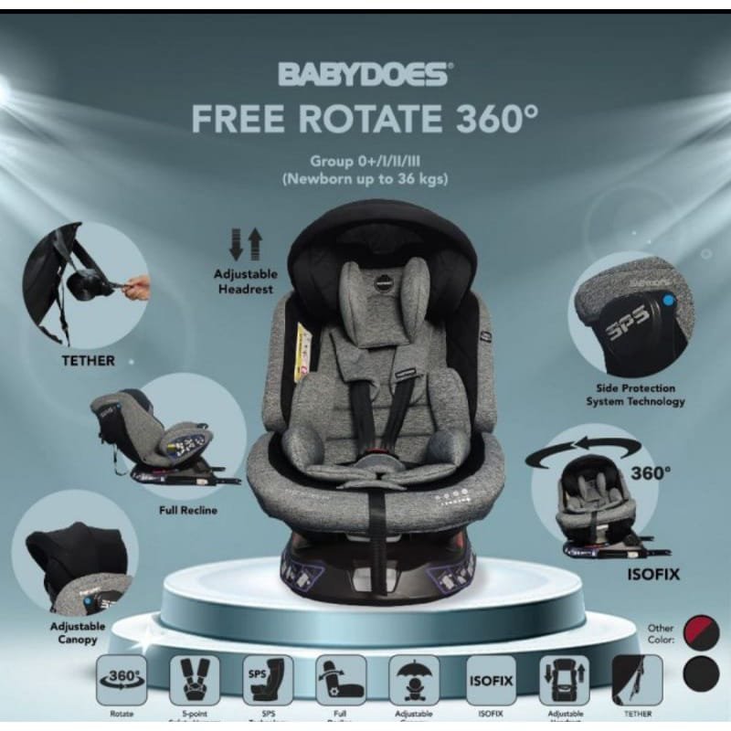 CARSEAT BABYDOES FREE ROTATE 360 